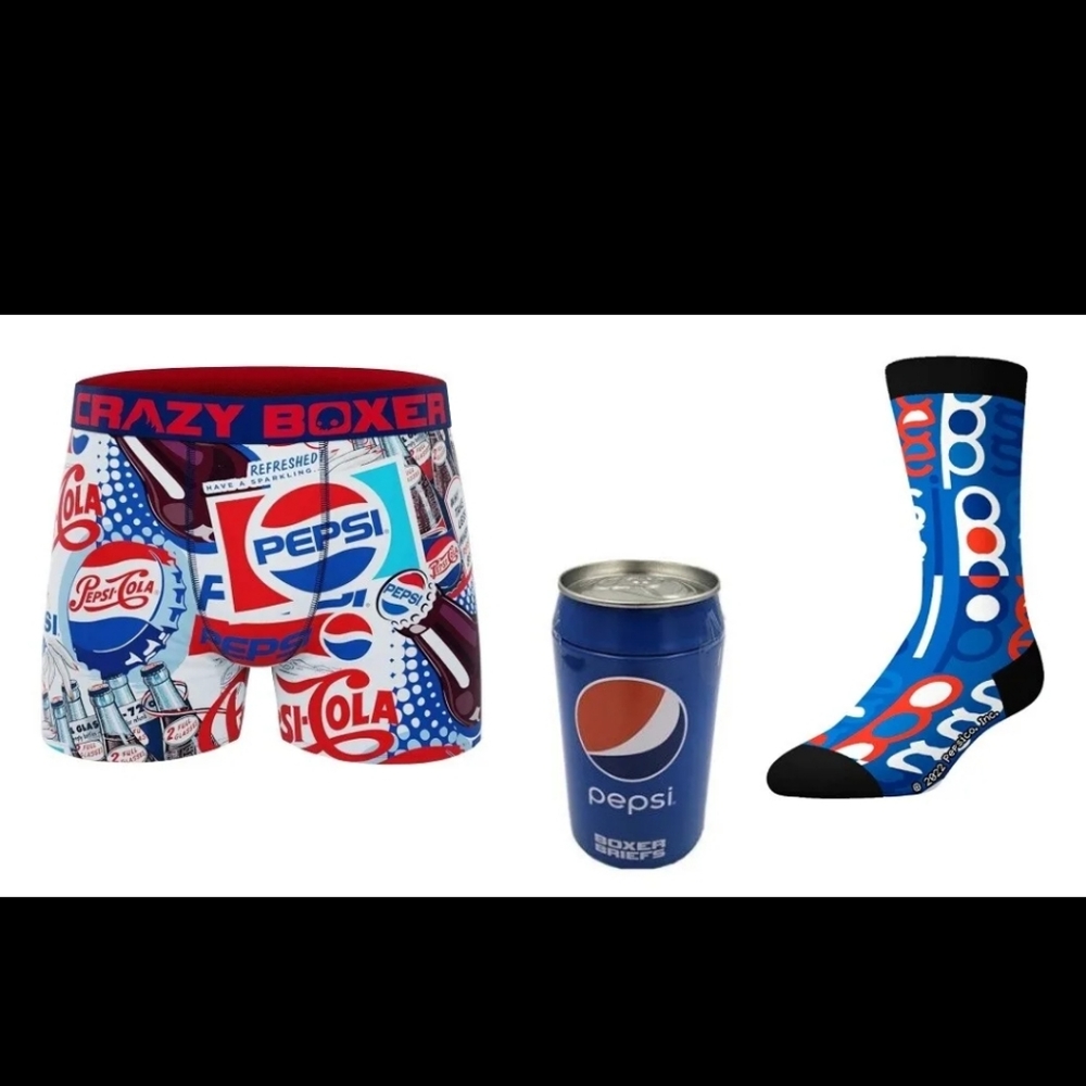 Pepsi Boxer Briefs + Socks in Gift Cans